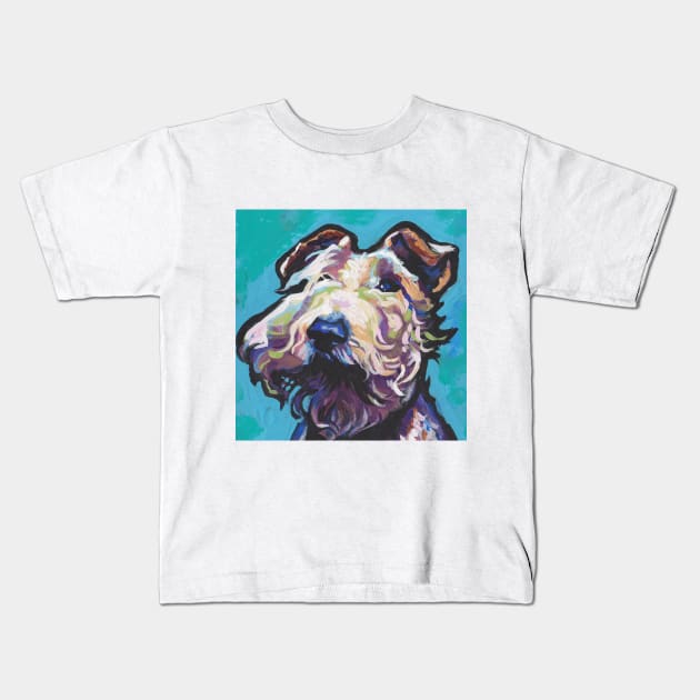 Fun Wire Hair Fox Terrier Dog bright colorful Pop Art Kids T-Shirt by bentnotbroken11